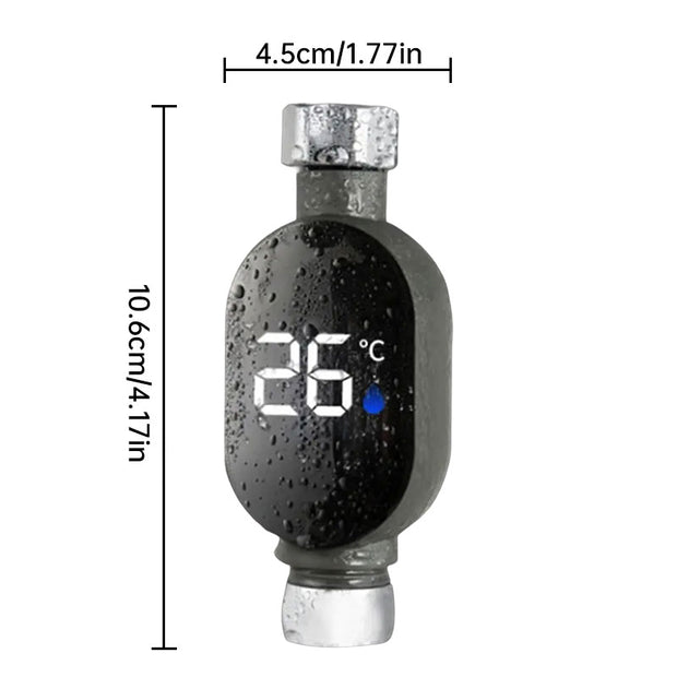 Termómetro de ducha de baño LED negro (0℃~99℃)