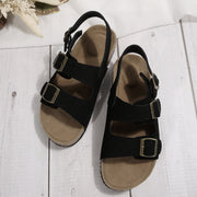 Sandalias de playa de corcho estilo coreano para mujer