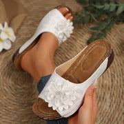 Pantuflas peep-toe con suela gruesa para mujer con personalidad de moda