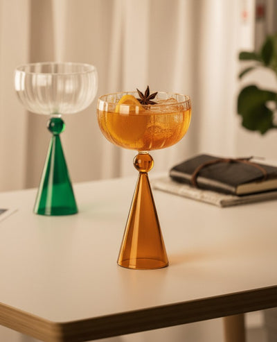 Copas de vino transparentes de vidrio de borosilicato