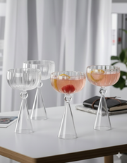 Copas de vino transparentes de vidrio de borosilicato