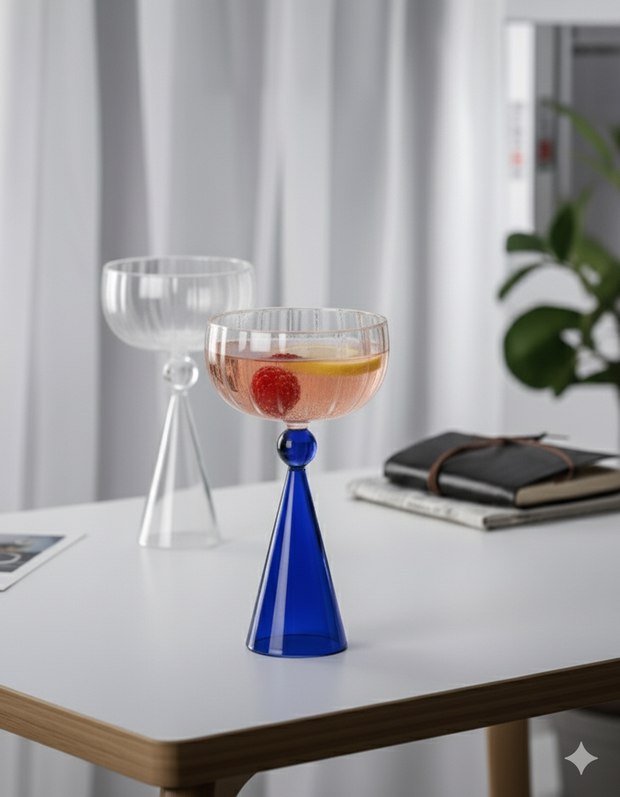 Copas de vino transparentes de vidrio de borosilicato
