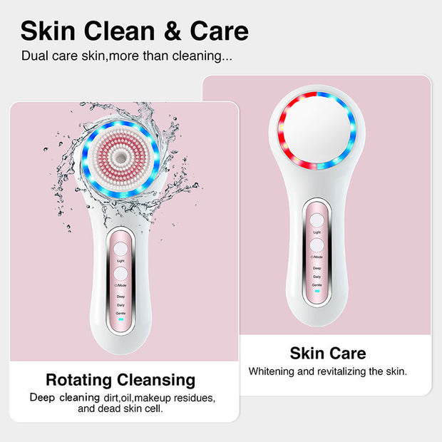 Cepillo facial eléctrico para eliminar maquillaje y puntos negros, herramienta de belleza portátil, limpiador facial multifuncional.