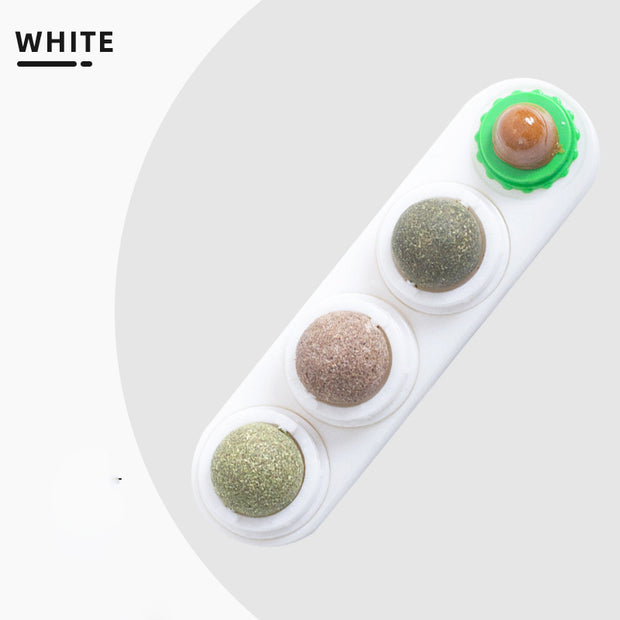Juguete de pelota giratoria con forma de menta para gatos