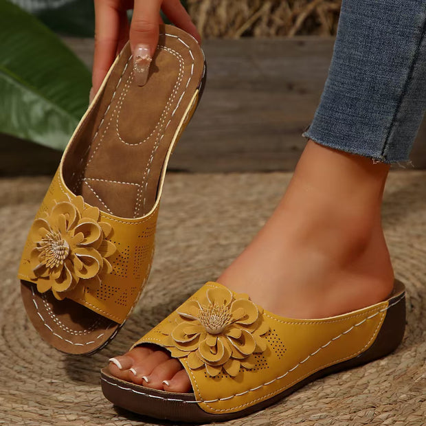Pantuflas peep-toe con suela gruesa para mujer con personalidad de moda