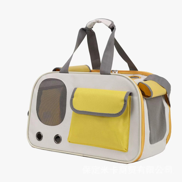 Mochila de viaje para mascotas, portátil y ligera, de gran capacidad, transpirable y de hombro.