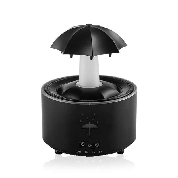 Humidificador de gotas de agua con paraguas giratorio, para el hogar, con niebla densa, luces de arcoíris de escritorio, máquina de aromaterapia con control remoto