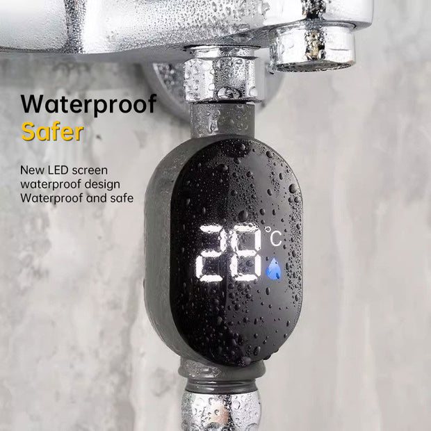 Termómetro de ducha de baño LED negro (0℃~99℃)