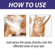 Spray para el cuidado de mascotas, cuidado de heridas en la piel de perros y gatos, spray reparador para la picazón y el musgo.