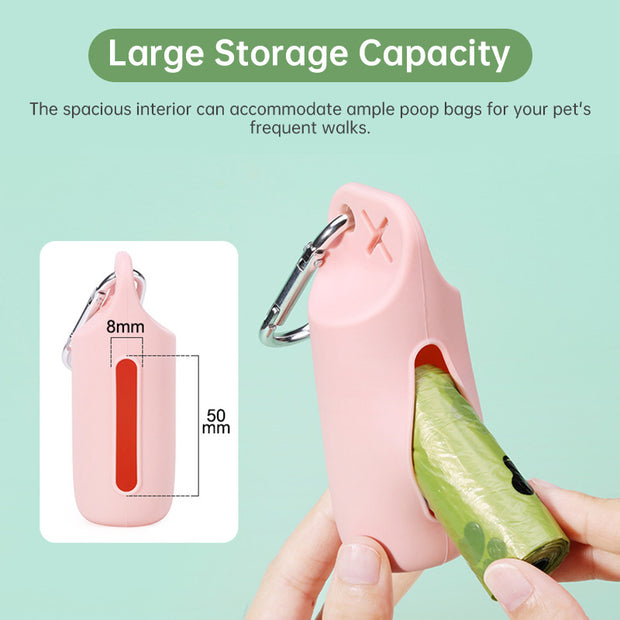 Soporte de silicona para bolsas de excrementos de perro con dispensador