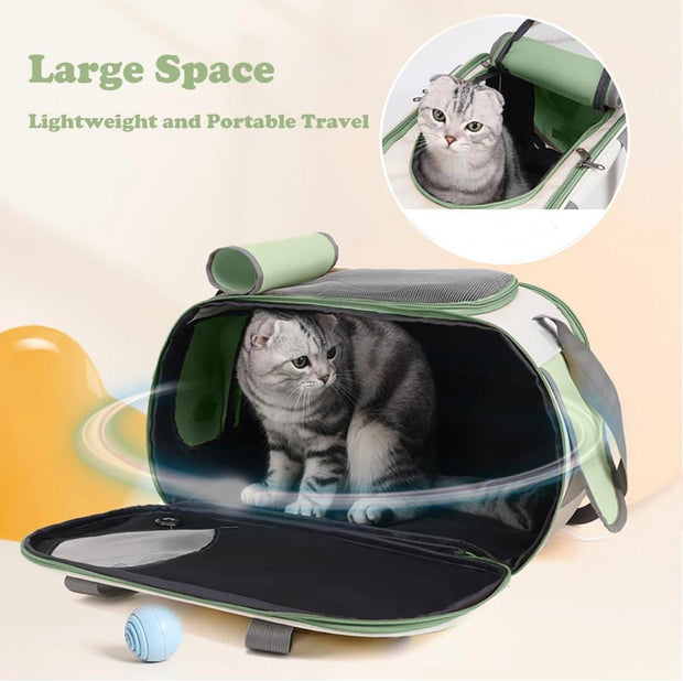 Mochila de viaje para mascotas, portátil y ligera, de gran capacidad, transpirable y de hombro.