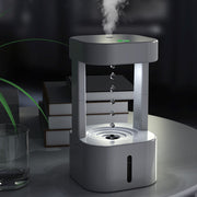 Humidificador de aire acondicionado con forma de gota de agua antigravedad, creativo, silencioso, para el hogar, dormitorio y oficina, con tanque de agua de 580 ml.