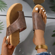 Sandalias de cuña de piel sintética
