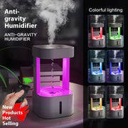 Humidificador de aire acondicionado con forma de gota de agua antigravedad, creativo, silencioso, para el hogar, dormitorio y oficina, con tanque de agua de 580 ml.