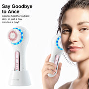 Cepillo facial eléctrico para eliminar maquillaje y puntos negros, herramienta de belleza portátil, limpiador facial multifuncional.