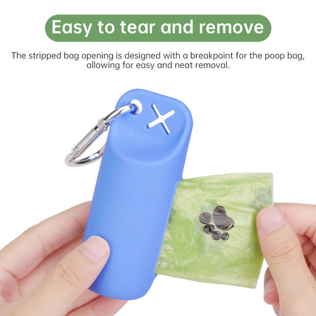 Soporte de silicona para bolsas de excrementos de perro con dispensador