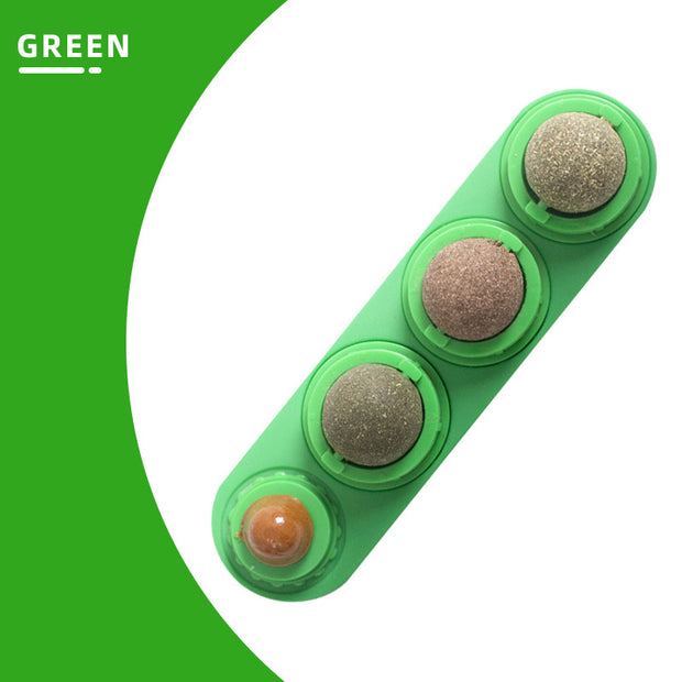 Juguete de pelota giratoria con forma de menta para gatos