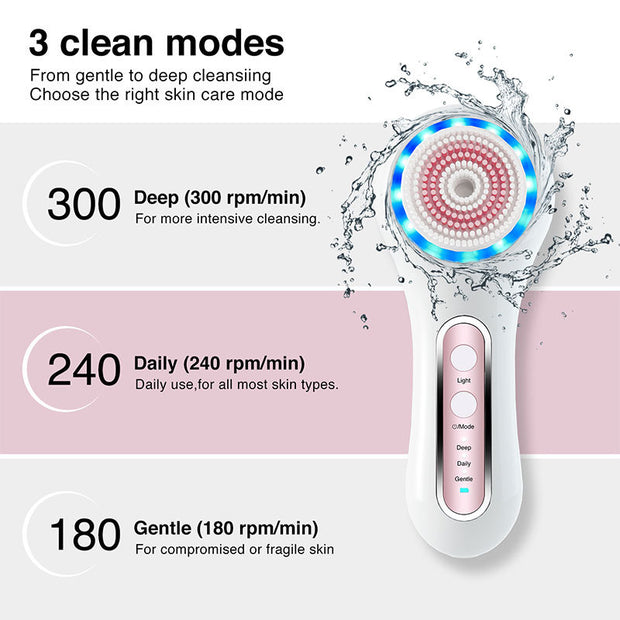 Cepillo facial eléctrico para eliminar maquillaje y puntos negros, herramienta de belleza portátil, limpiador facial multifuncional.