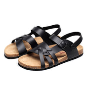 Sandalias de corcho unisex, huecas, de dos vías, planas, de verano, talla grande, para playa