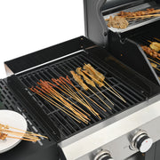 2+2 Combinación de parrilla de gas multifuncional y parrilla cubierta para cocinar al aire libre: barbacoa, barbacoa, pizza