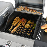 2+2 Combinación de parrilla de gas multifuncional y parrilla cubierta para cocinar al aire libre: barbacoa, barbacoa, pizza