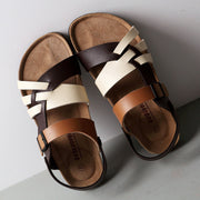 Sandalias de corcho unisex, huecas, de dos vías, planas, de verano, talla grande, para playa
