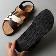 Sandalias de corcho unisex, huecas, de dos vías, planas, de verano, talla grande, para playa