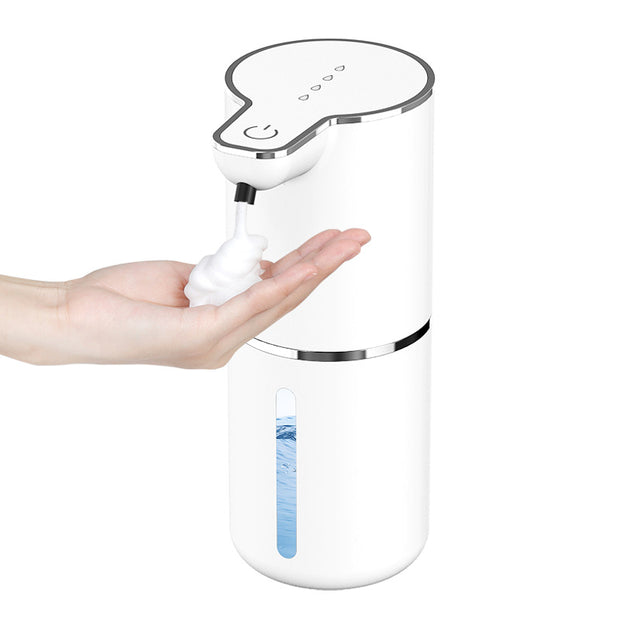 Dispensador de jabón con sensor sin contacto para baño y cocina. Modos de espuma y líquido.