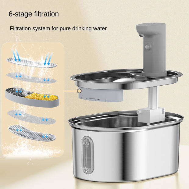 Dispensador de agua para gatos de acero inoxidable