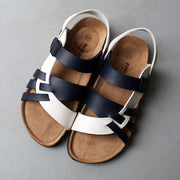 Sandalias de corcho unisex, huecas, de dos vías, planas, de verano, talla grande, para playa