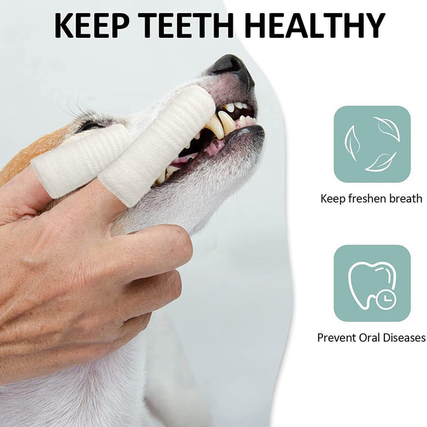 Cepillo de dientes de dedo para mascotas para el cuidado bucal de perros y gatos