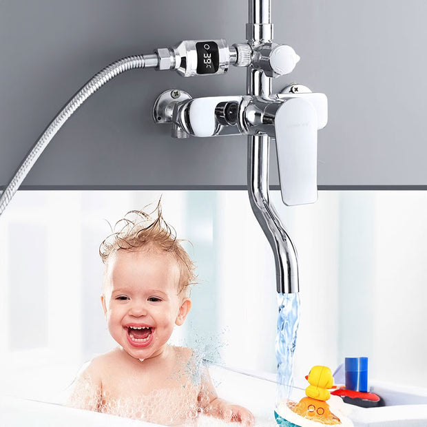 Termómetro de ducha de baño LED negro (0℃~99℃)