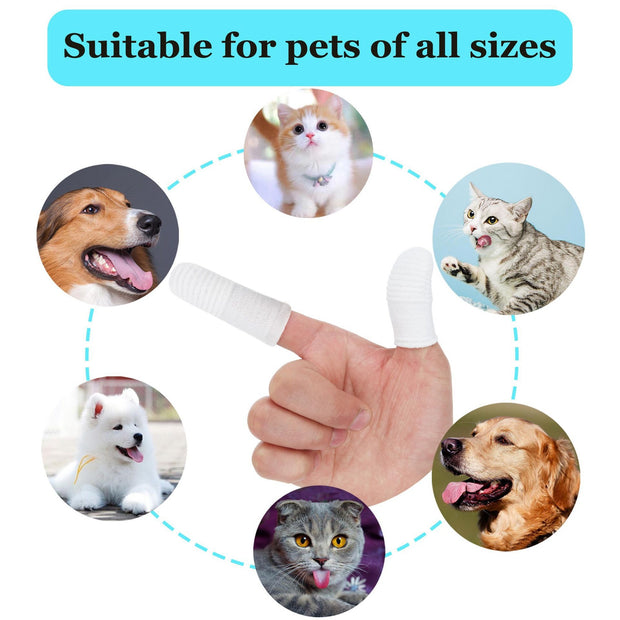Cepillo de dientes de dedo para mascotas para el cuidado bucal de perros y gatos