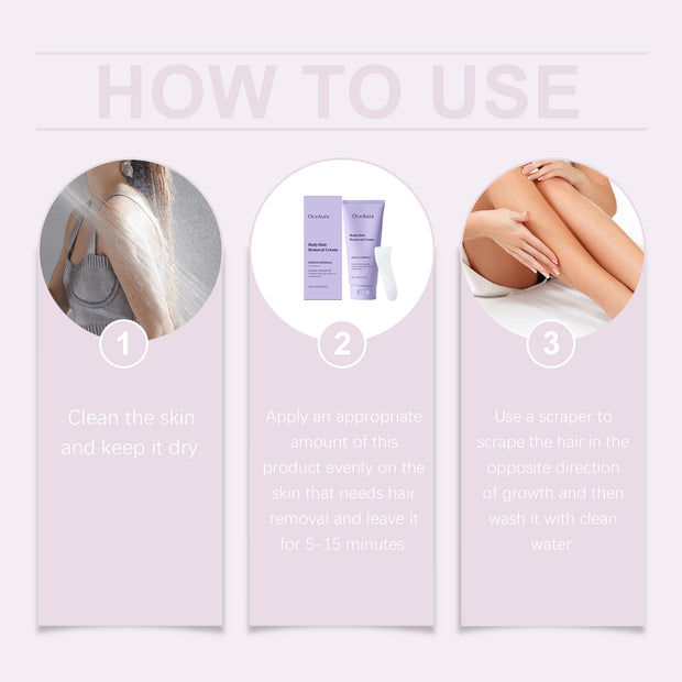 Crema depilatoria corporal OceAura, depilación suave para manos y piernas, crema limpiadora para hombres y mujeres.