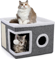 Taburete para mascotas, cama para mascotas, taburete de almacenamiento plegable para interiores, cama para gatos, cama para perros