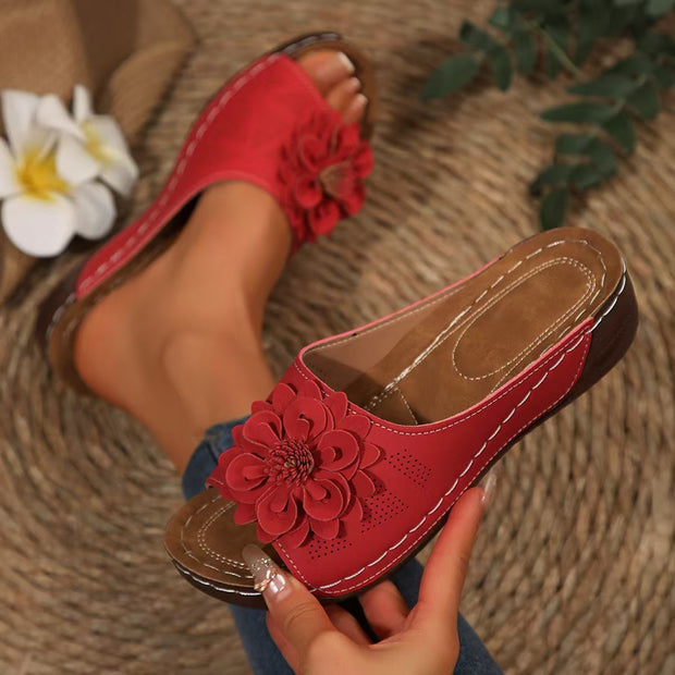 Pantuflas peep-toe con suela gruesa para mujer con personalidad de moda