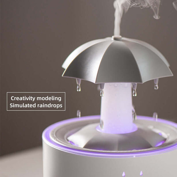 Humidificador de gotas de agua con paraguas giratorio, para el hogar, con niebla densa, luces de arcoíris de escritorio, máquina de aromaterapia con control remoto