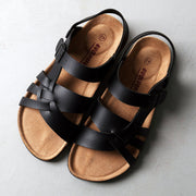 Sandalias de corcho unisex, huecas, de dos vías, planas, de verano, talla grande, para playa
