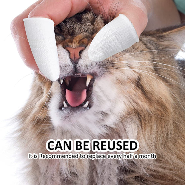 Cepillo de dientes de dedo para mascotas para el cuidado bucal de perros y gatos