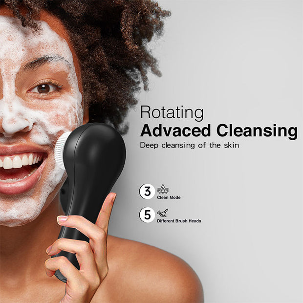 Cepillo facial eléctrico para eliminar maquillaje y puntos negros, herramienta de belleza portátil, limpiador facial multifuncional.