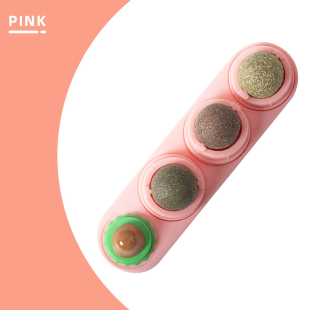 Juguete de pelota giratoria con forma de menta para gatos