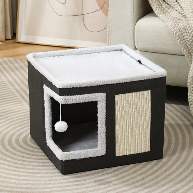 Taburete para mascotas, cama para mascotas, taburete de almacenamiento plegable para interiores, cama para gatos, cama para perros