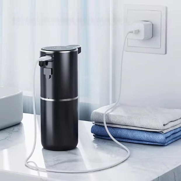 Dispensador de jabón con sensor sin contacto para baño y cocina. Modos de espuma y líquido.