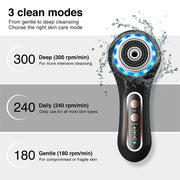 Cepillo facial eléctrico para eliminar maquillaje y puntos negros, herramienta de belleza portátil, limpiador facial multifuncional.