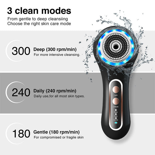 Cepillo facial eléctrico para eliminar maquillaje y puntos negros, herramienta de belleza portátil, limpiador facial multifuncional.