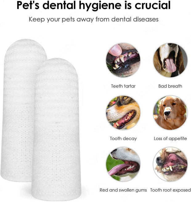 Cepillo de dientes de dedo para mascotas para el cuidado bucal de perros y gatos