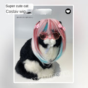 Peluca larga para gato o perro, universal, colorida, para fiesta