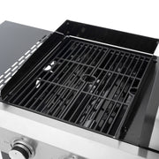 2+2 Combinación de parrilla de gas multifuncional y parrilla cubierta para cocinar al aire libre: barbacoa, barbacoa, pizza
