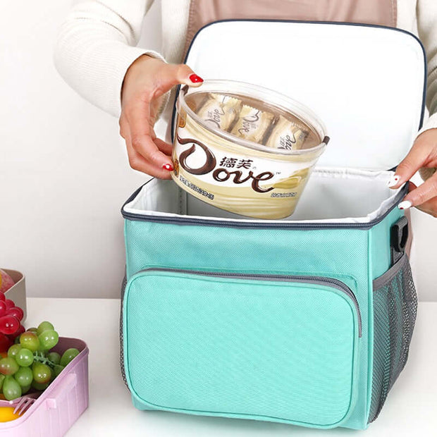Bolsa de tela Oxford con aislamiento térmico, bolsa para picnic, lonchera, bolsa para el almuerzo, bolsa de hielo, bolsa con aislamiento térmico