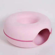 Cama para gatos de fieltro con forma de donut y cremallera